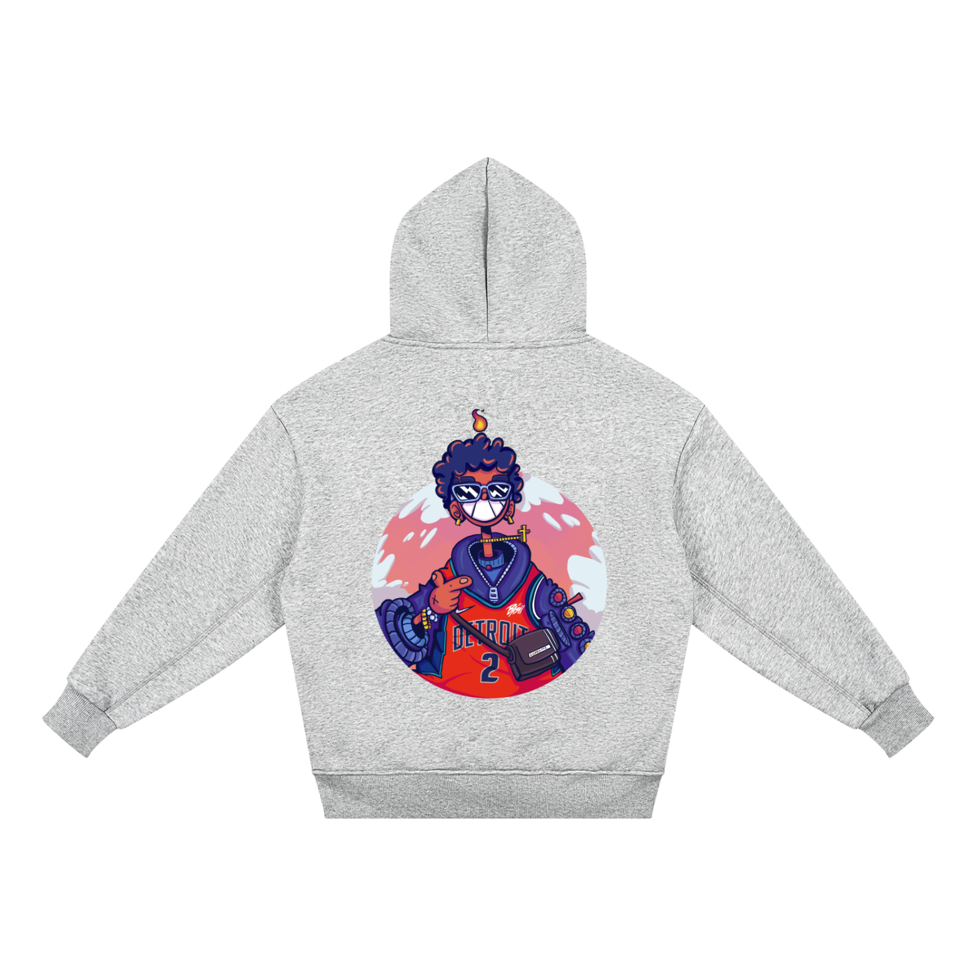 Kids Glitch Fleece Hoodie by BASH CLLXXN featuring original hand drawn doodle art streetwear graphics on a heavyweight 10.8 oz fleece in an oversized fit