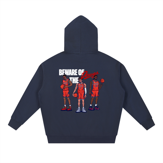 BEWARE OF THE DAWGS HOODIE - NAVY/BLACK