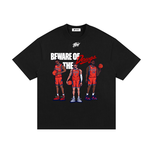 BEWARE OF THE DAWGS TEE - NAVY/BLACK