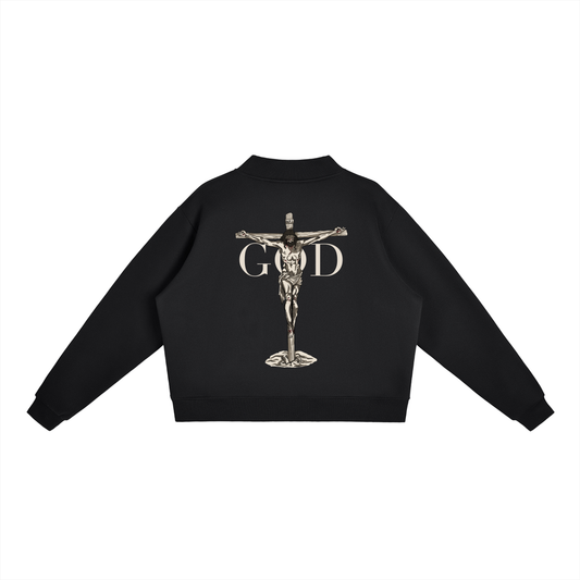 Womens FAITH Fleece Mock-Neck Crew Sweatshirt (Jesus)