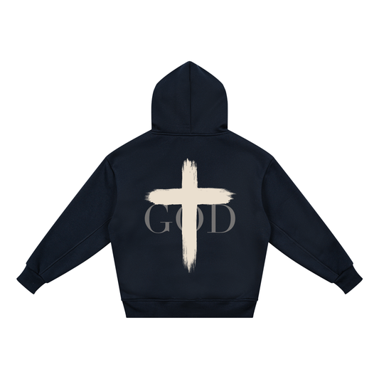 Kids FAITH Cross Hoodie by BASH CLLXXN featuring original hand drawn doodle art cross motif in intricate streetwear style, designed by a teen artist from Detroit