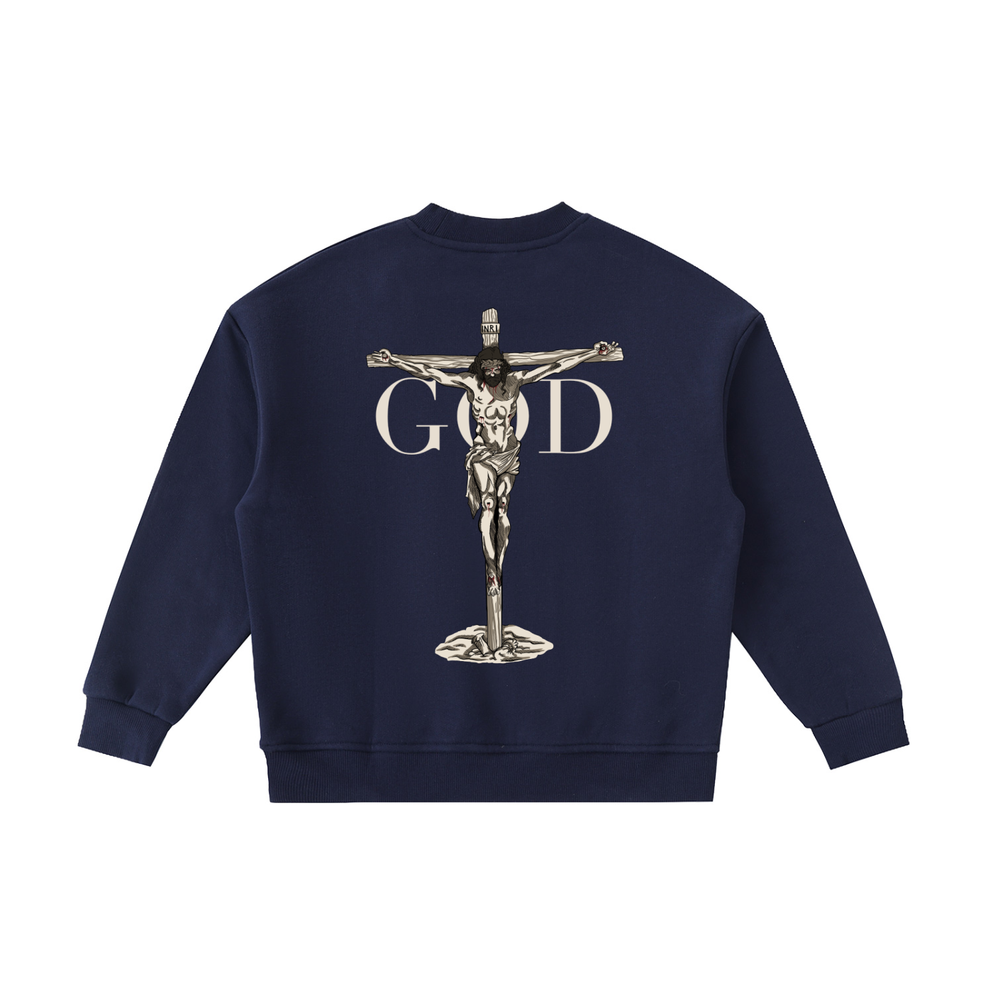 Kids BASH CLLXXN FAITH Fleece Crewneck sweatshirt featuring hand drawn doodle art by Detroit teen founder, bold comic-book-inspired graphic on heavyweight cotton-blend fleece