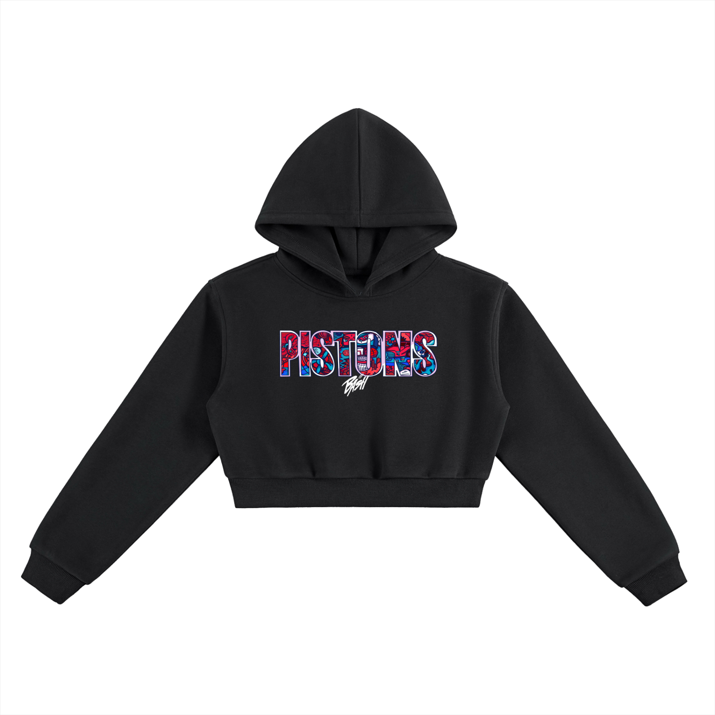 Womens Pistons Cropped Hoodie