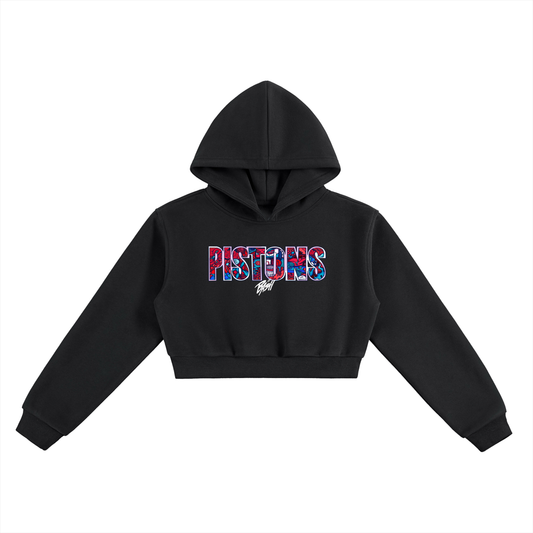 Womens Pistons Cropped Hoodie