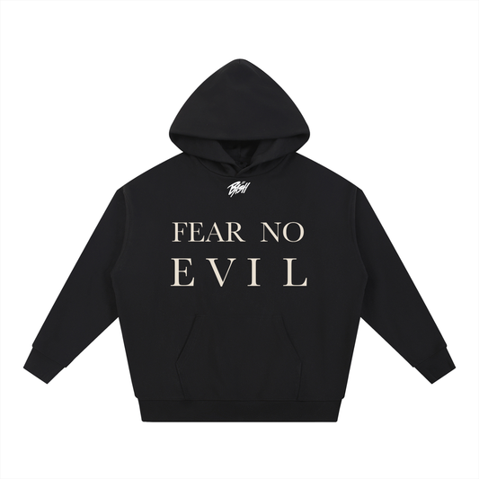 BASH CLLXXN FAITH Heavyweight Hoodie featuring original hand drawn doodle art by teen founder, intricate comic book style streetwear design on premium black fleece hoodie