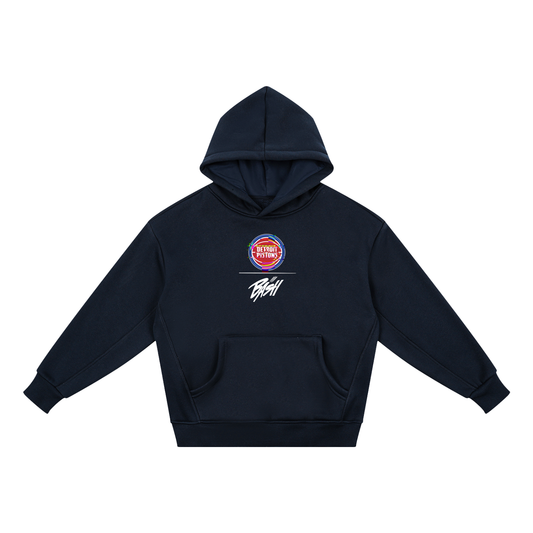 Kids Glitch Fleece Hoodie by BASH CLLXXN featuring original hand drawn doodle art streetwear graphics on a heavyweight 10.8 oz fleece in an oversized fit