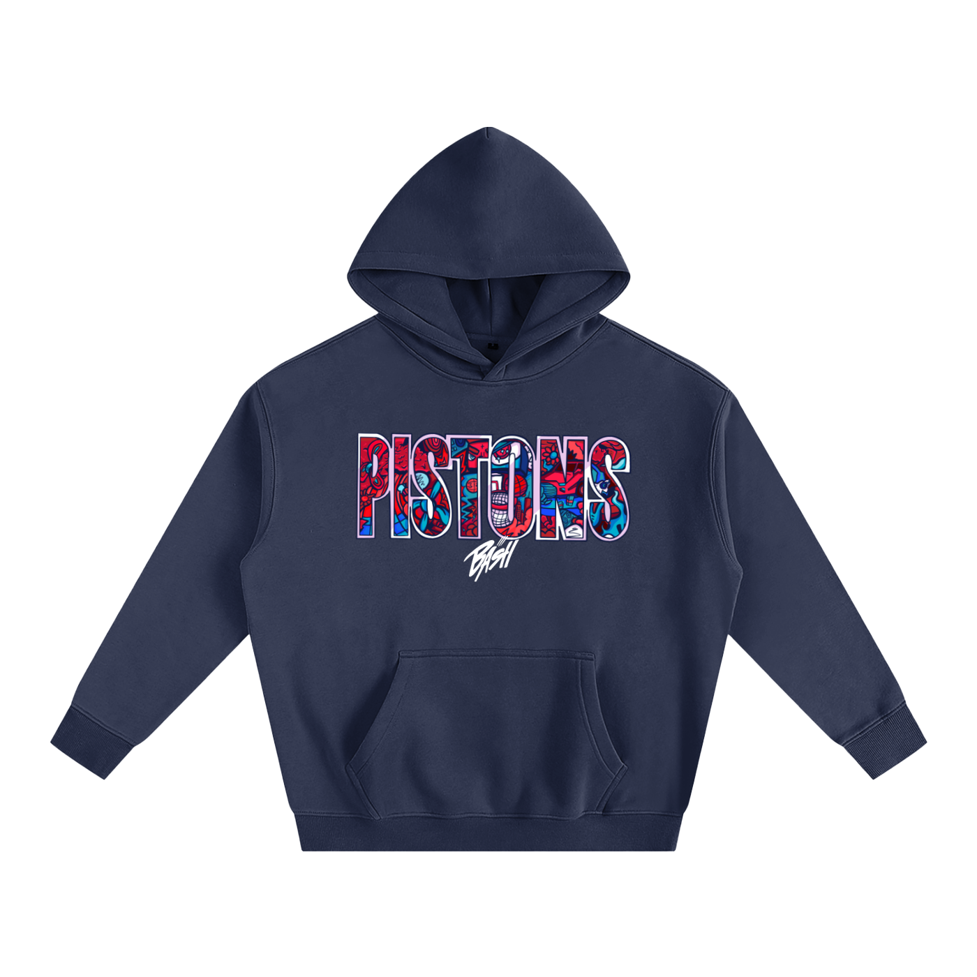 Mens Pistons Oversized Fleece Hoodie