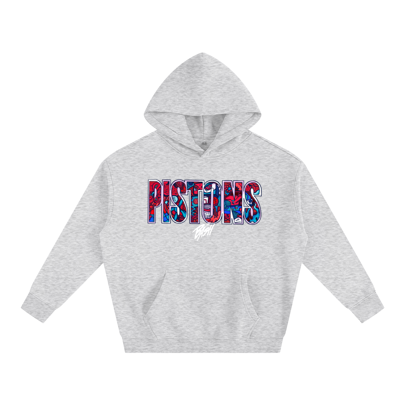 Mens Pistons Oversized Fleece Hoodie