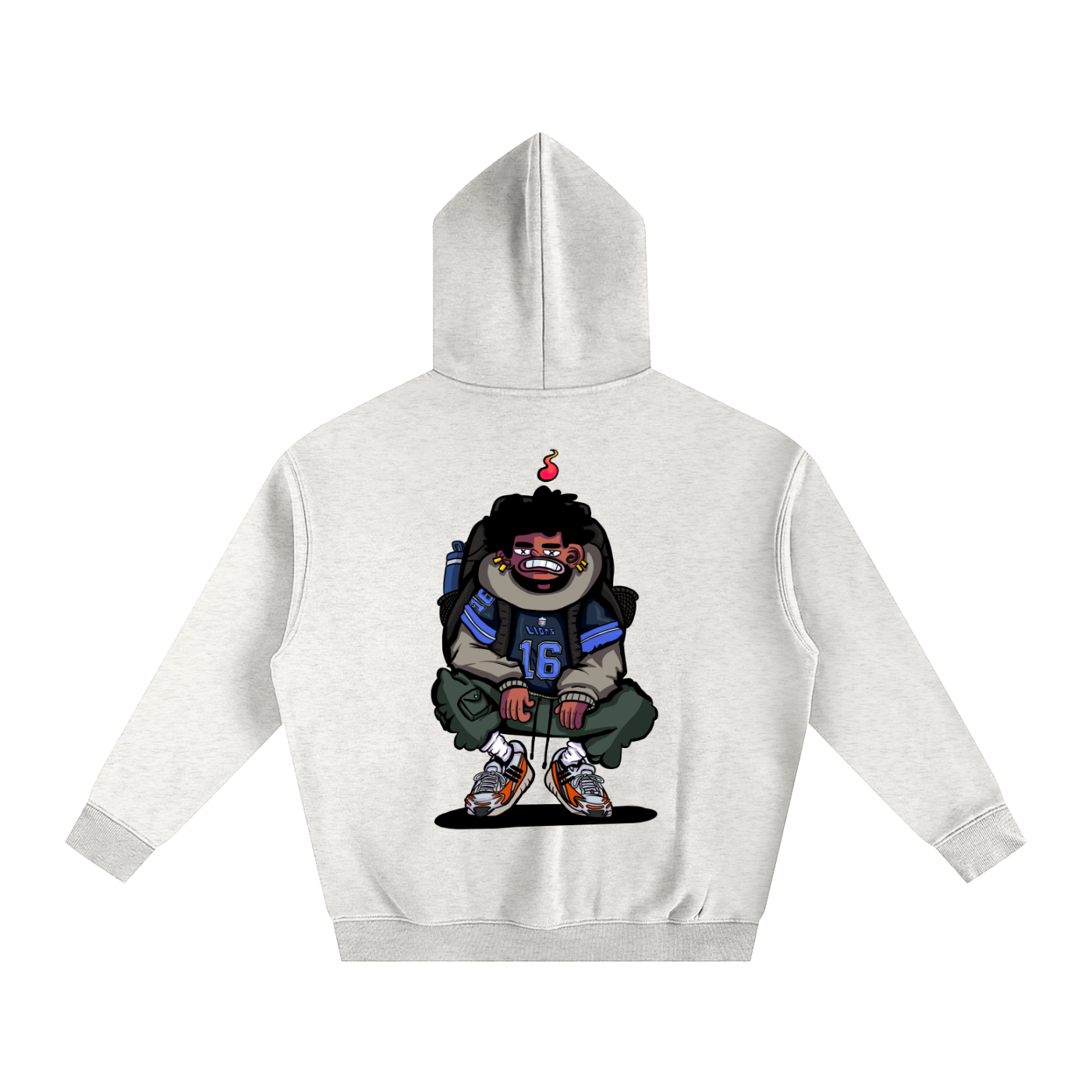 Mens Lions Oversized Fleece Hoodie