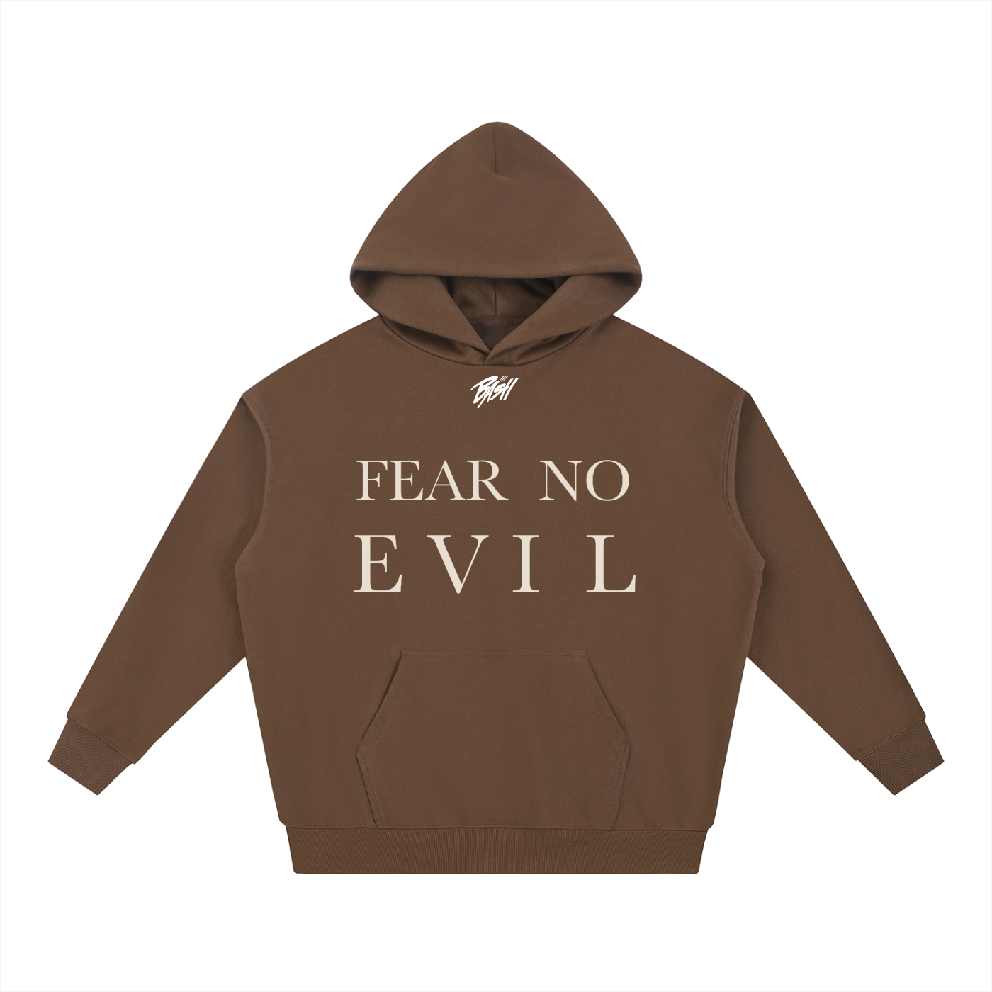 BASH CLLXXN FAITH Heavyweight Hoodie featuring original hand drawn doodle art by teen founder, intricate comic book style streetwear design on premium black fleece hoodie