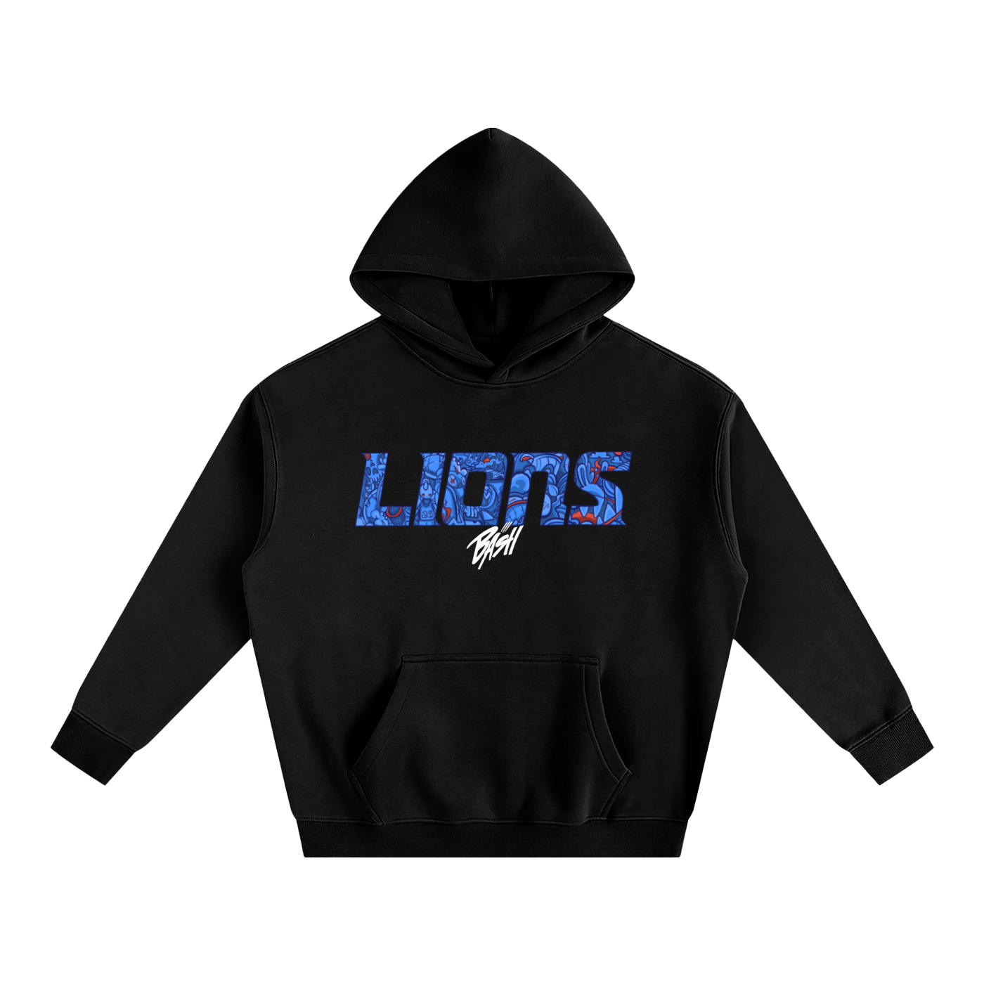 Mens Lions Oversized Fleece Hoodie