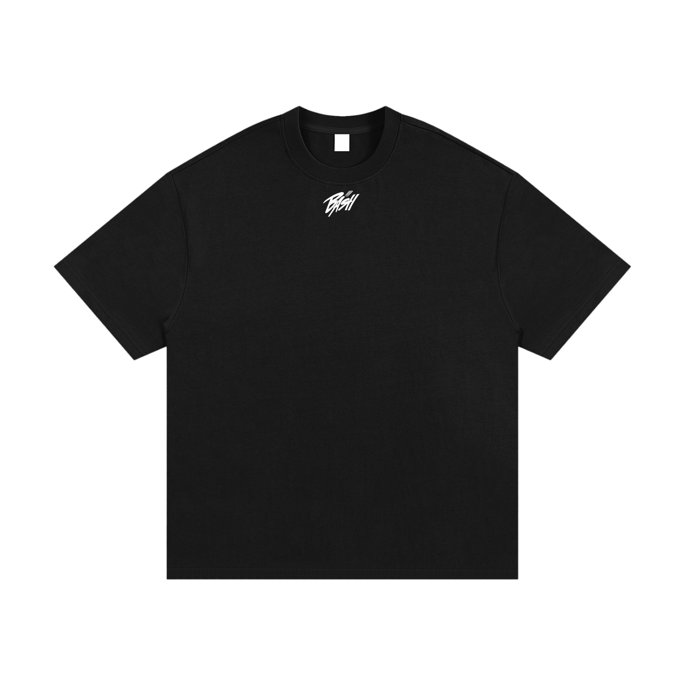 BASH CLLXXN heavyweight t-shirt featuring original hand drawn doodle art streetwear design by teen founder, intricate comic-inspired line art on black cotton tee