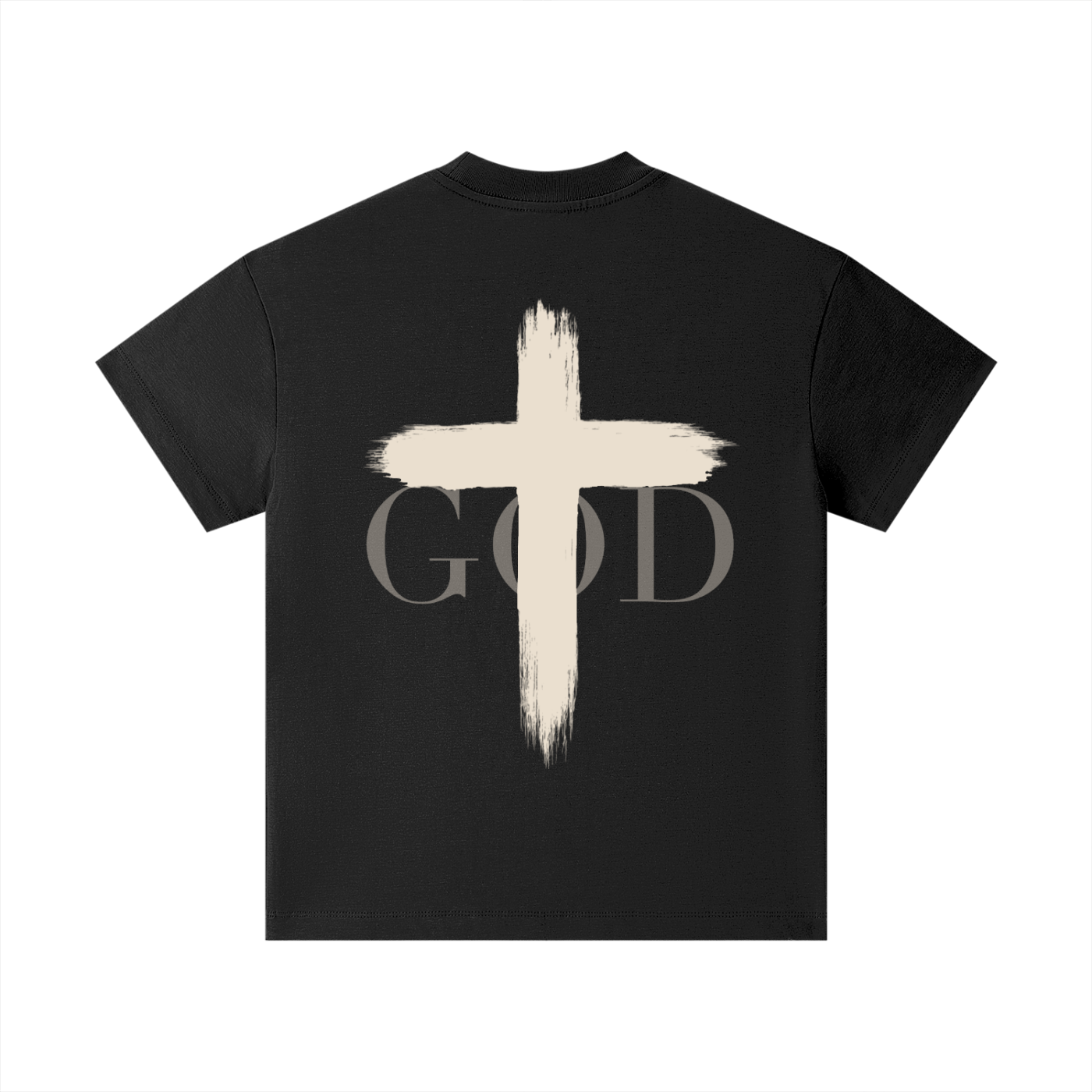 Kids Faith Cross T-Shirt by BASH CLLXXN featuring intricate hand drawn doodle art cross design on heavyweight white cotton tee, original streetwear art by teen founder