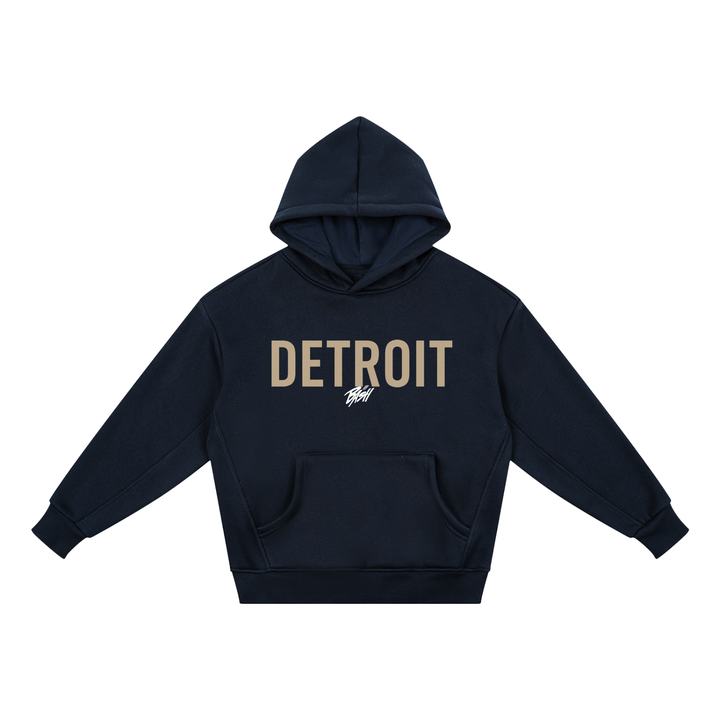BASH CLLXXN kids doodle art hoodie featuring original hand drawn streetwear design by Detroit teen founder, shown in fleece hoodie style with intricate comic-inspired doodle artwork