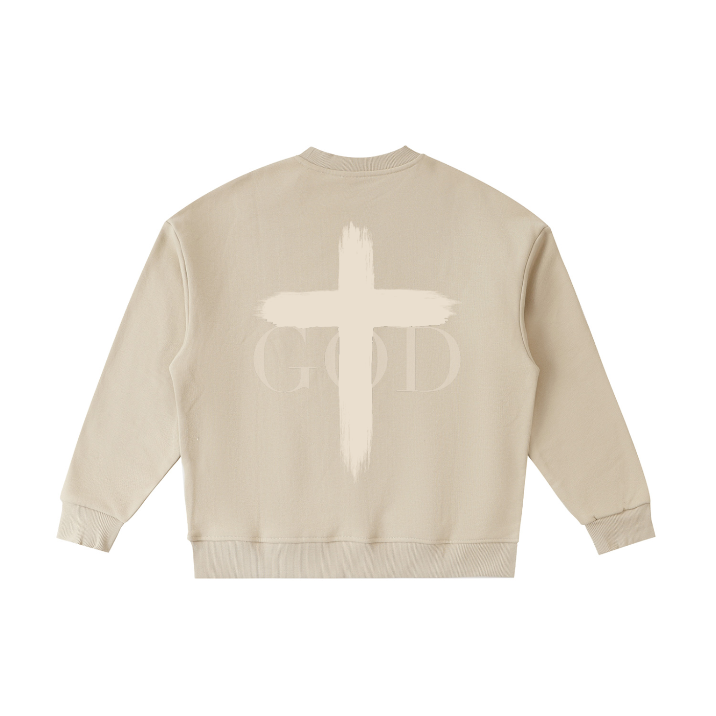 Kids FAITH Cross Fleece Crewneck by BASH CLLXXN featuring original hand drawn doodle art streetwear design with bold cross imagery on a youth fleece sweatshirt