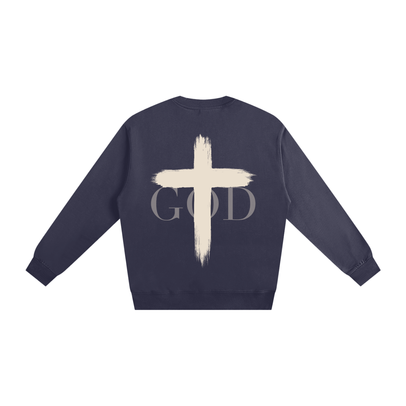 BASH CLLXXN FAITH Cross Heavyweight Sweatshirt featuring original hand drawn doodle art cross design by teenage Detroit founder, printed on 400gsm 100% cotton in an oversized streetwear fit