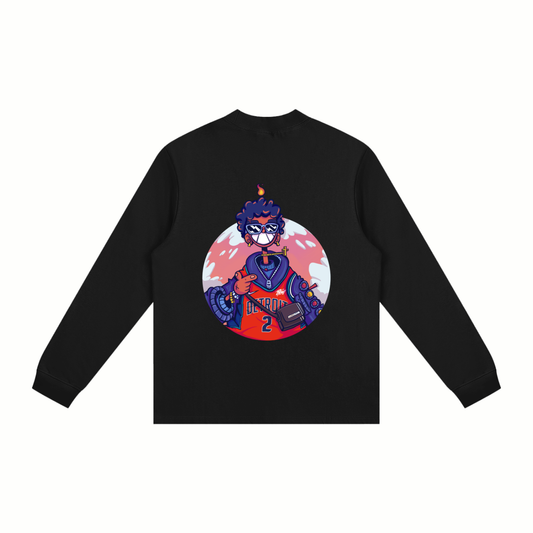 Mens Pistons Long Sleeve Tee