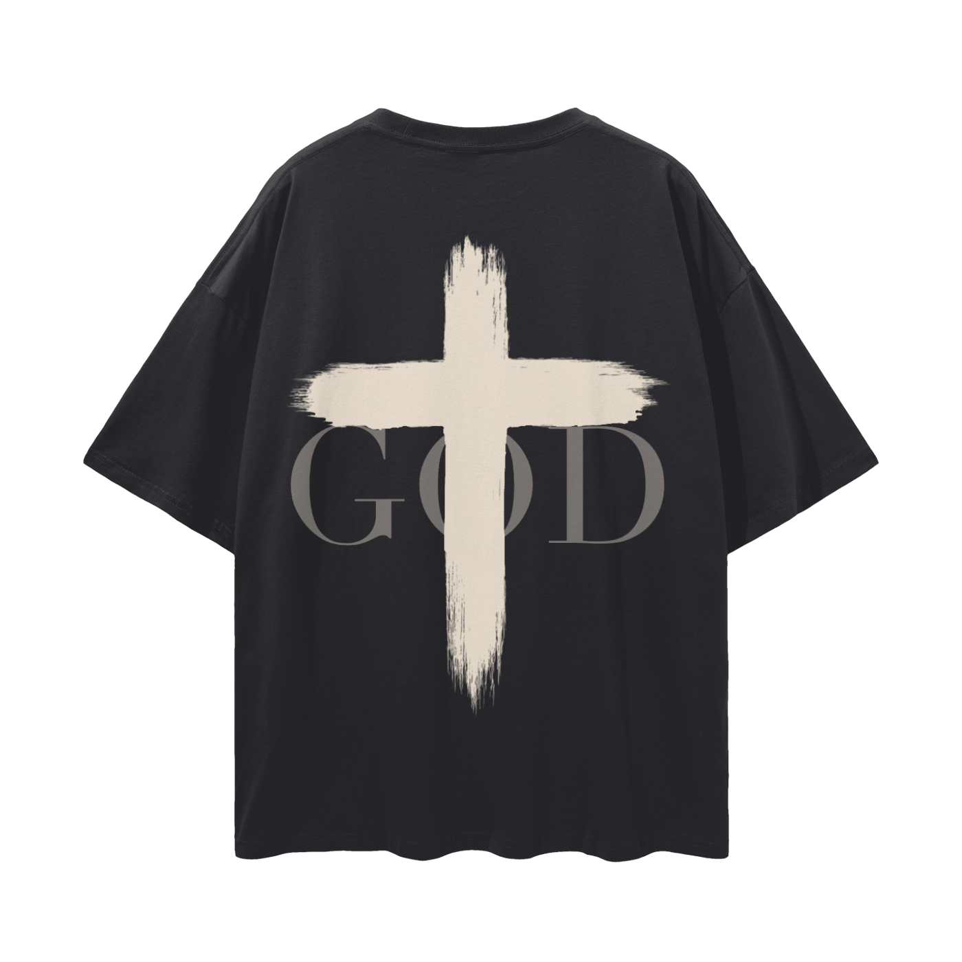 BASH CLLXXN FAITH Cross Loose T-Shirt featuring original hand drawn doodle art with a cross motif, designed by a teen streetwear founder from Detroit