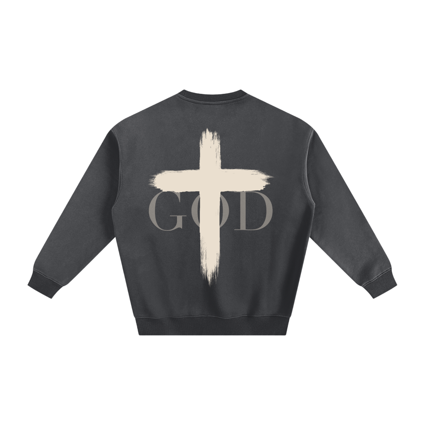 FAITH Cross Doodle Art Fleece Sweatshirt by BASH CLLXXN featuring hand drawn intricate cross graphic streetwear design by teen founder