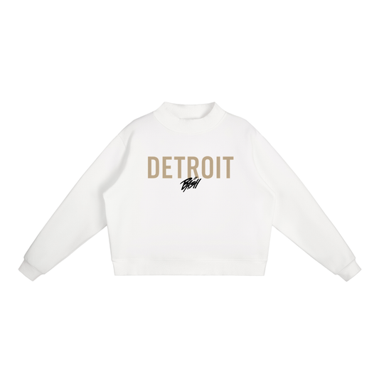 Womens Detroit Fleece Mock-Neck Crew Sweatshirt