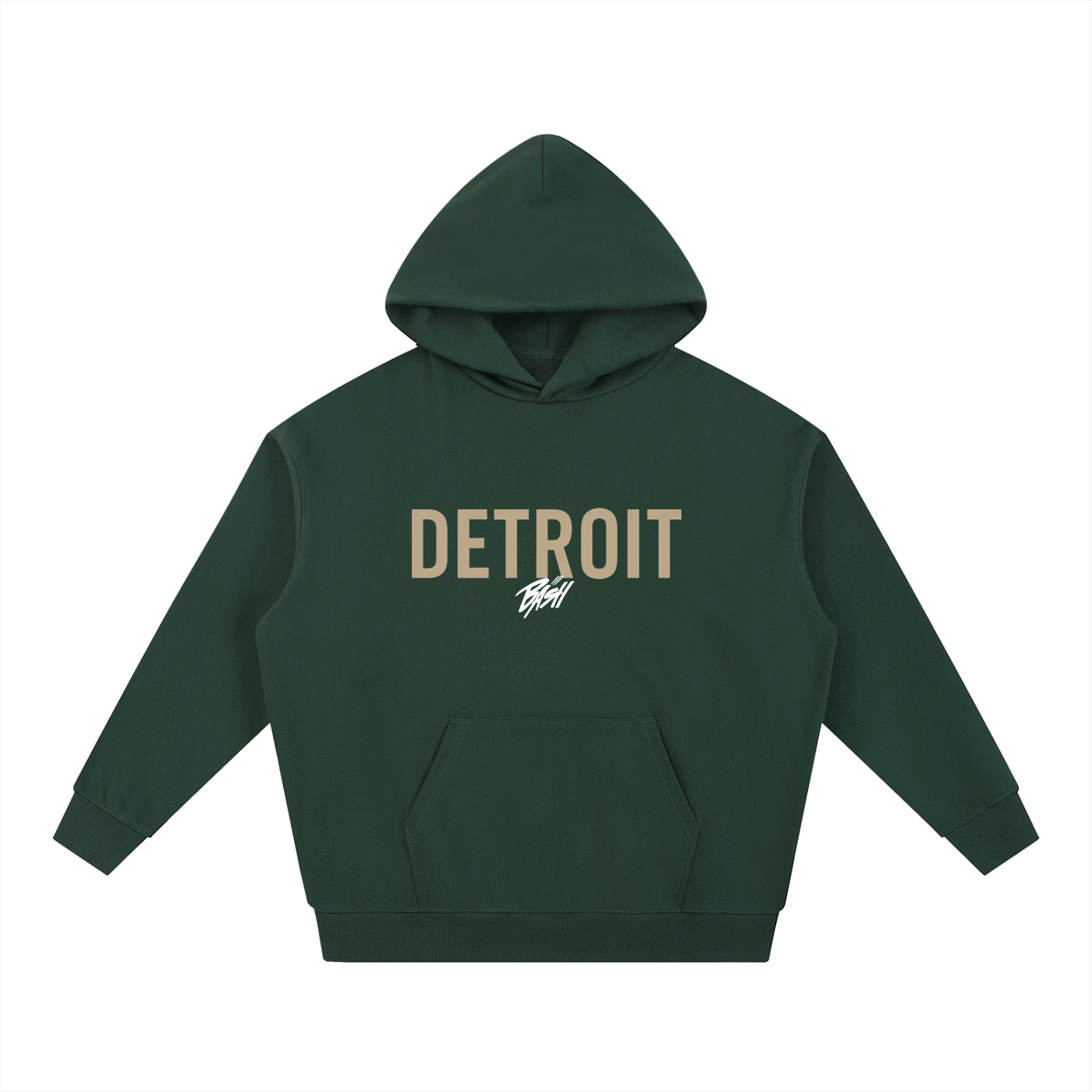 BASH CLLXXN heavyweight hoodie featuring original hand drawn doodle art by teen Detroit founder, intricate comic-inspired streetwear design on dark fabric