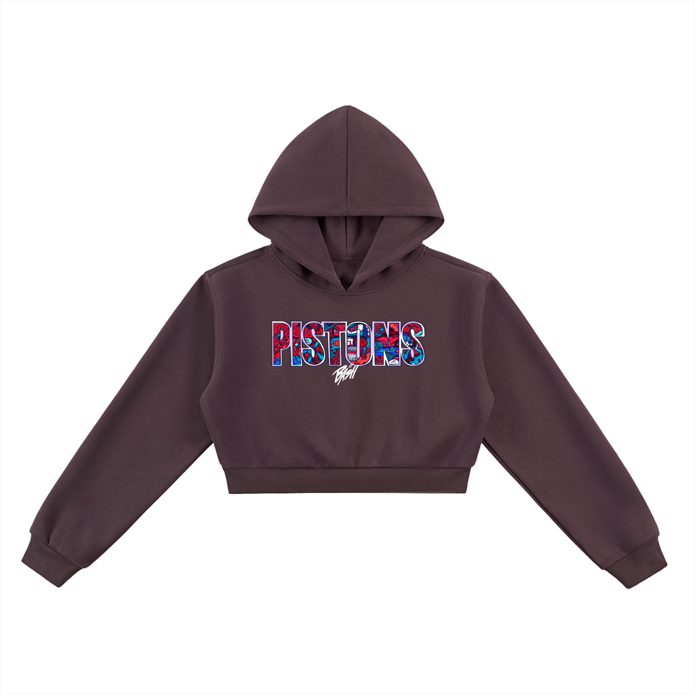 Womens Pistons Cropped Hoodie