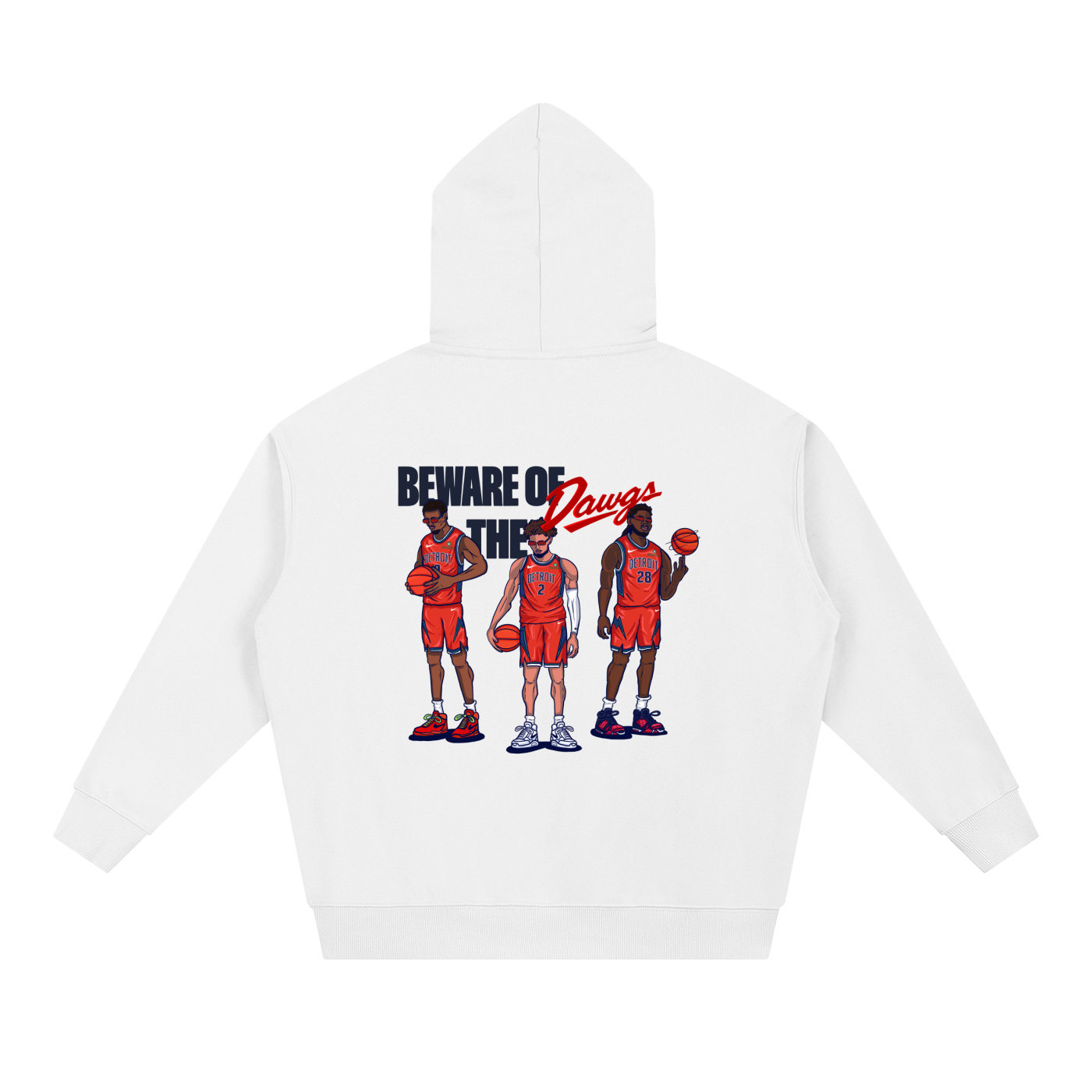 BEWARE OF THE DAWGS HOODIE - WHITE