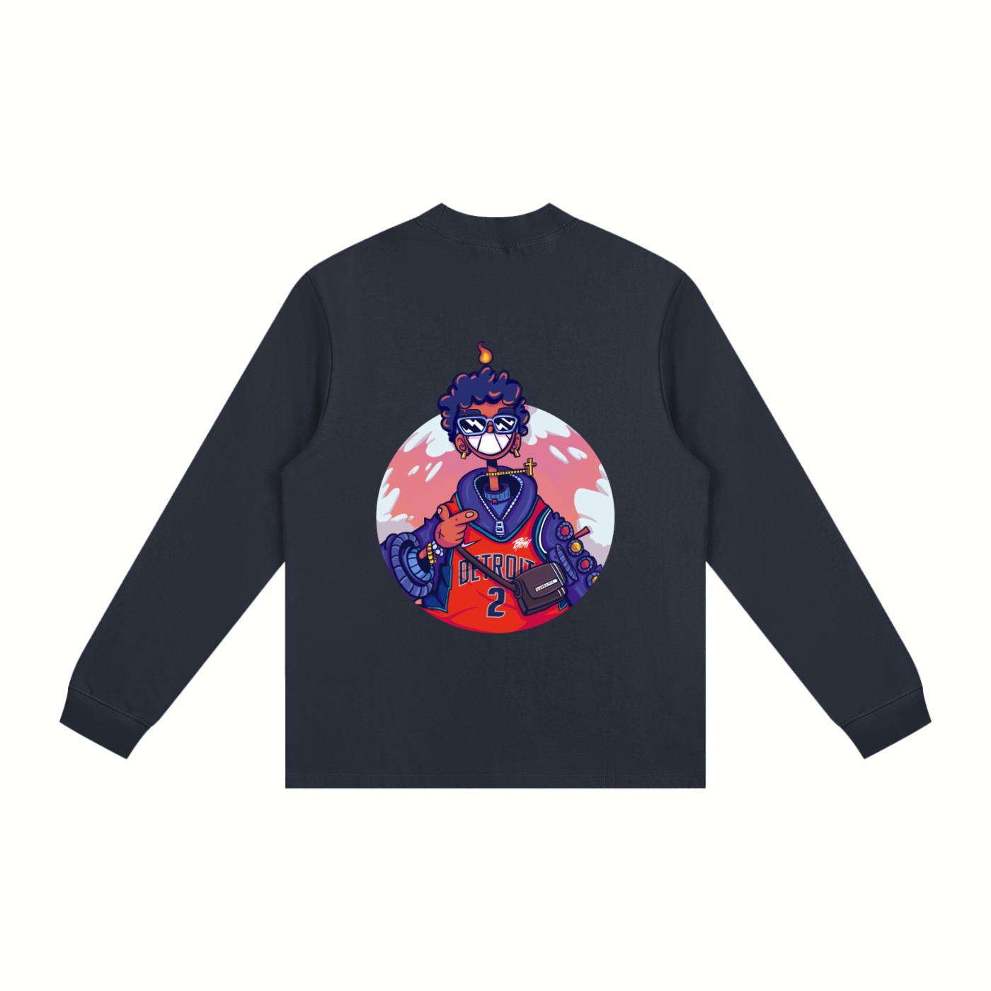 Mens Pistons Long Sleeve Tee