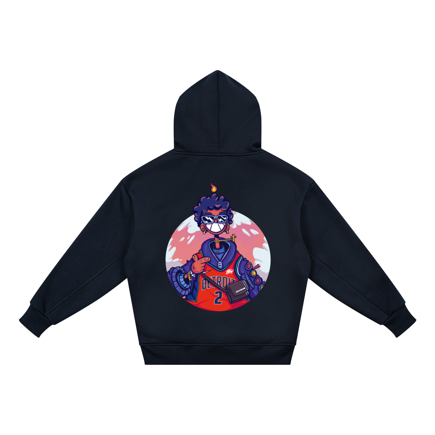 Kids Glitch Fleece Hoodie by BASH CLLXXN featuring original hand drawn doodle art streetwear graphics on a heavyweight 10.8 oz fleece in an oversized fit