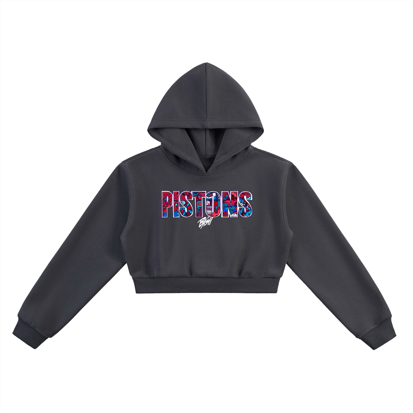Womens Pistons Cropped Hoodie
