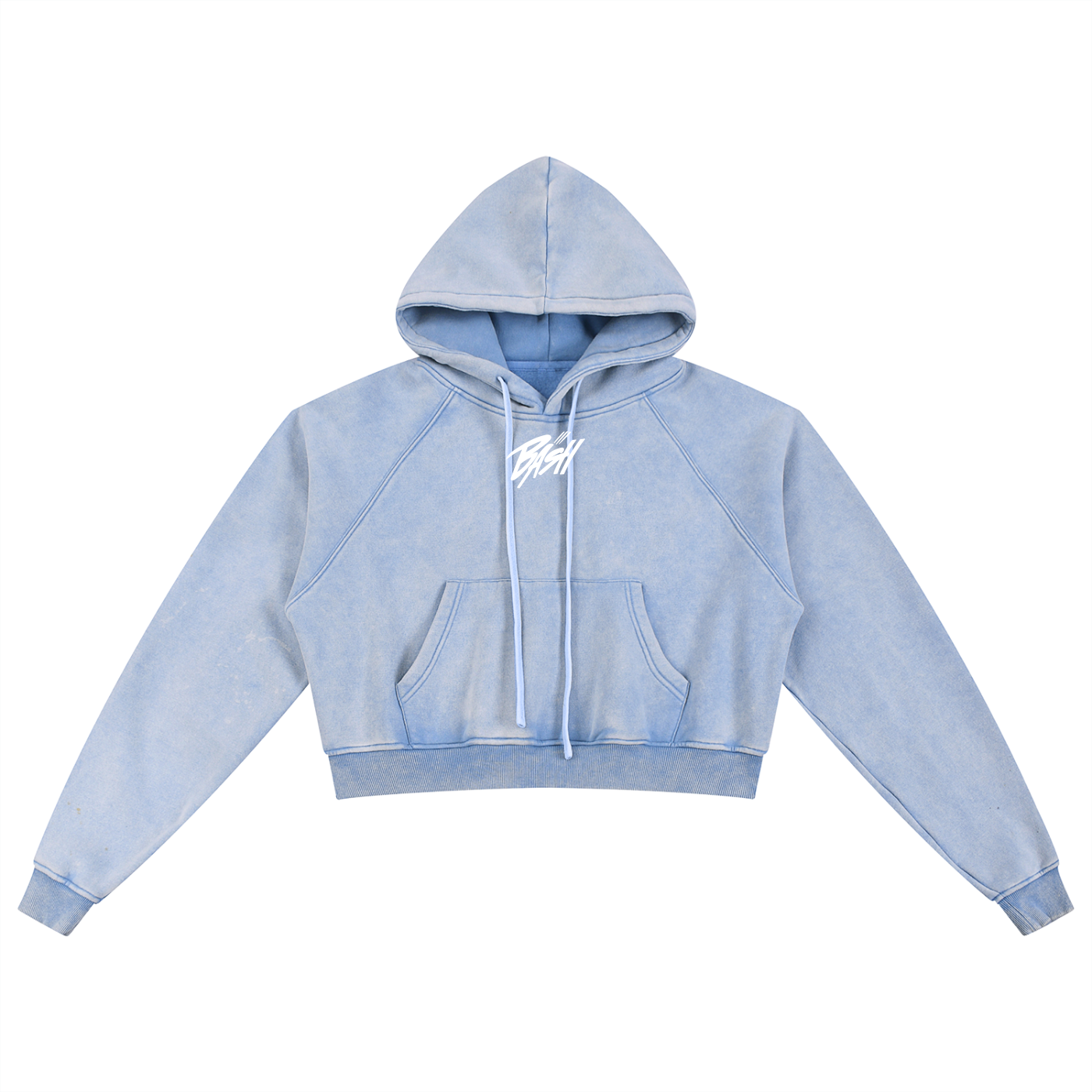 Womens BASH Snow Washed Cropped Hoodie
