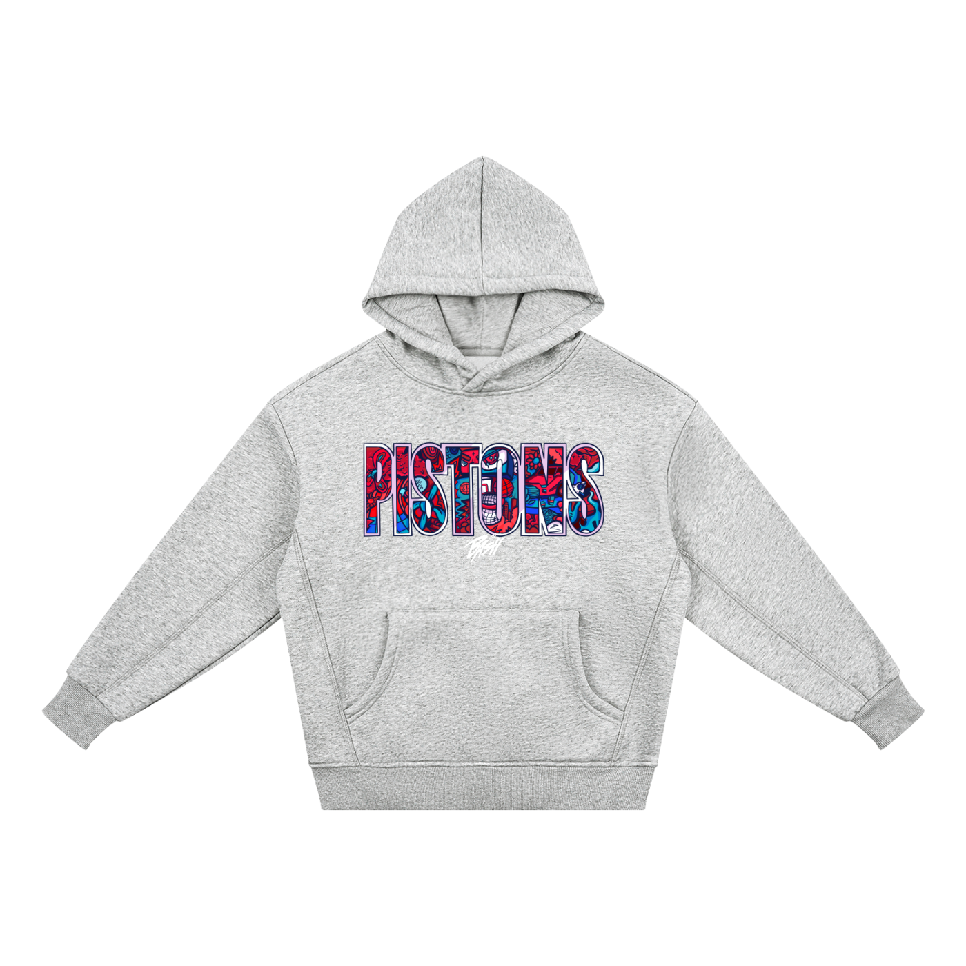 BASH CLLXXN kids doodle art hoodie with original hand drawn streetwear graphics by teen founder, oversized heavyweight fleece in signature doodle art style