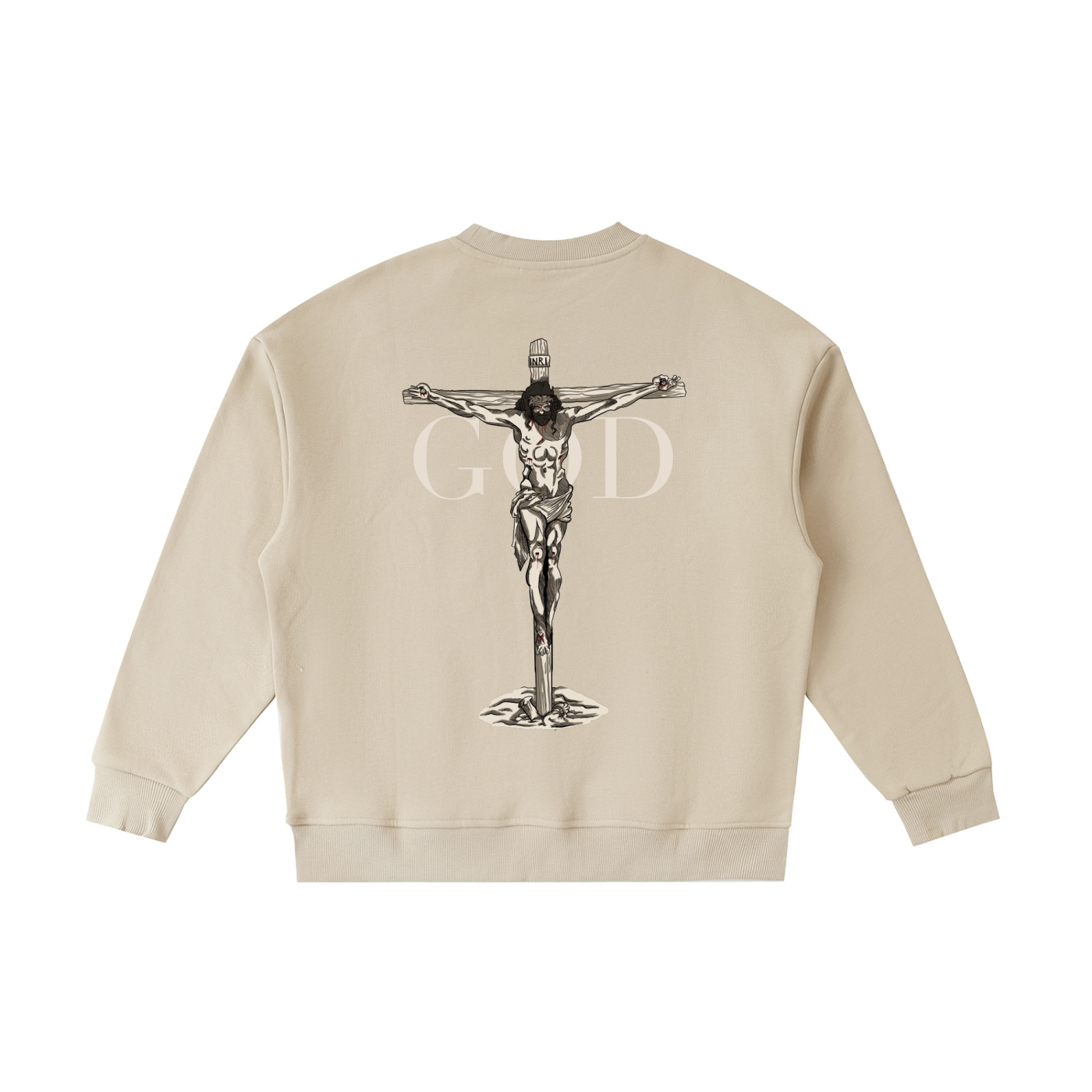 Kids BASH CLLXXN FAITH Fleece Crewneck sweatshirt featuring hand drawn doodle art by Detroit teen founder, bold comic-book-inspired graphic on heavyweight cotton-blend fleece