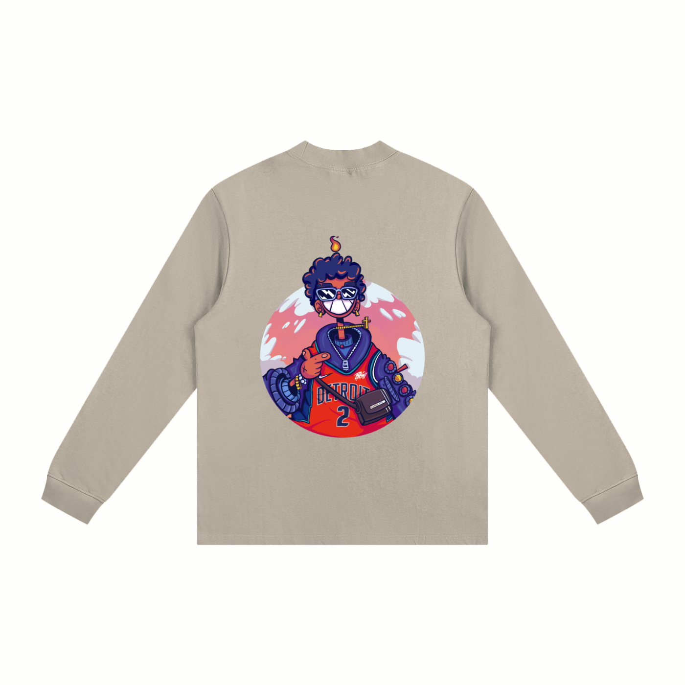 Mens Pistons Long Sleeve Tee