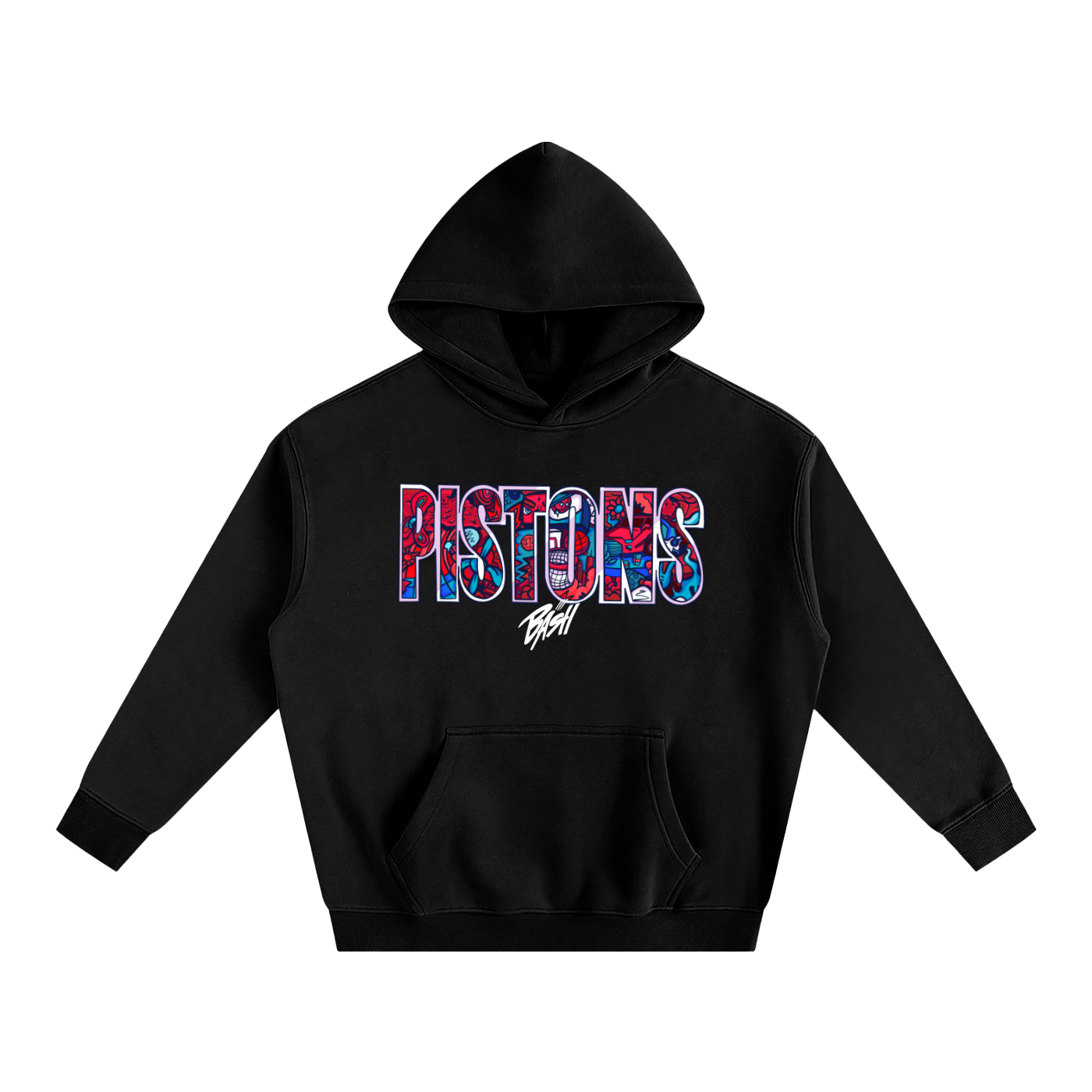 Mens Pistons Oversized Fleece Hoodie