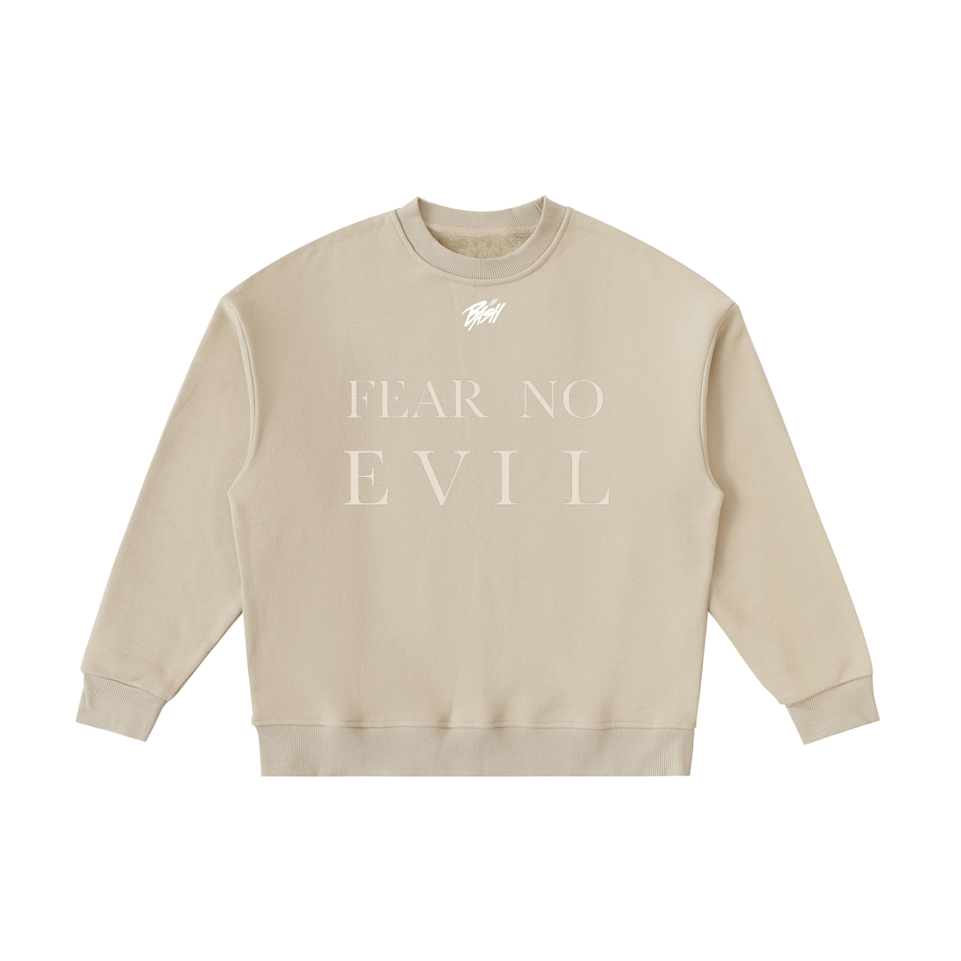 Kids FAITH Cross Fleece Crewneck by BASH CLLXXN featuring original hand drawn doodle art streetwear design with bold cross imagery on a youth fleece sweatshirt