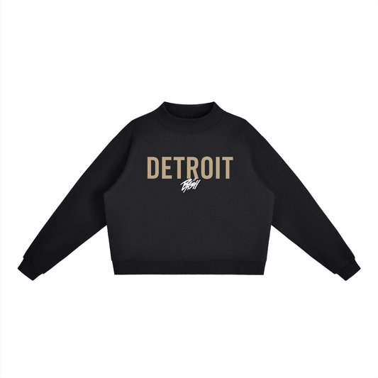 Womens Detroit Fleece Mock-Neck Crew Sweatshirt