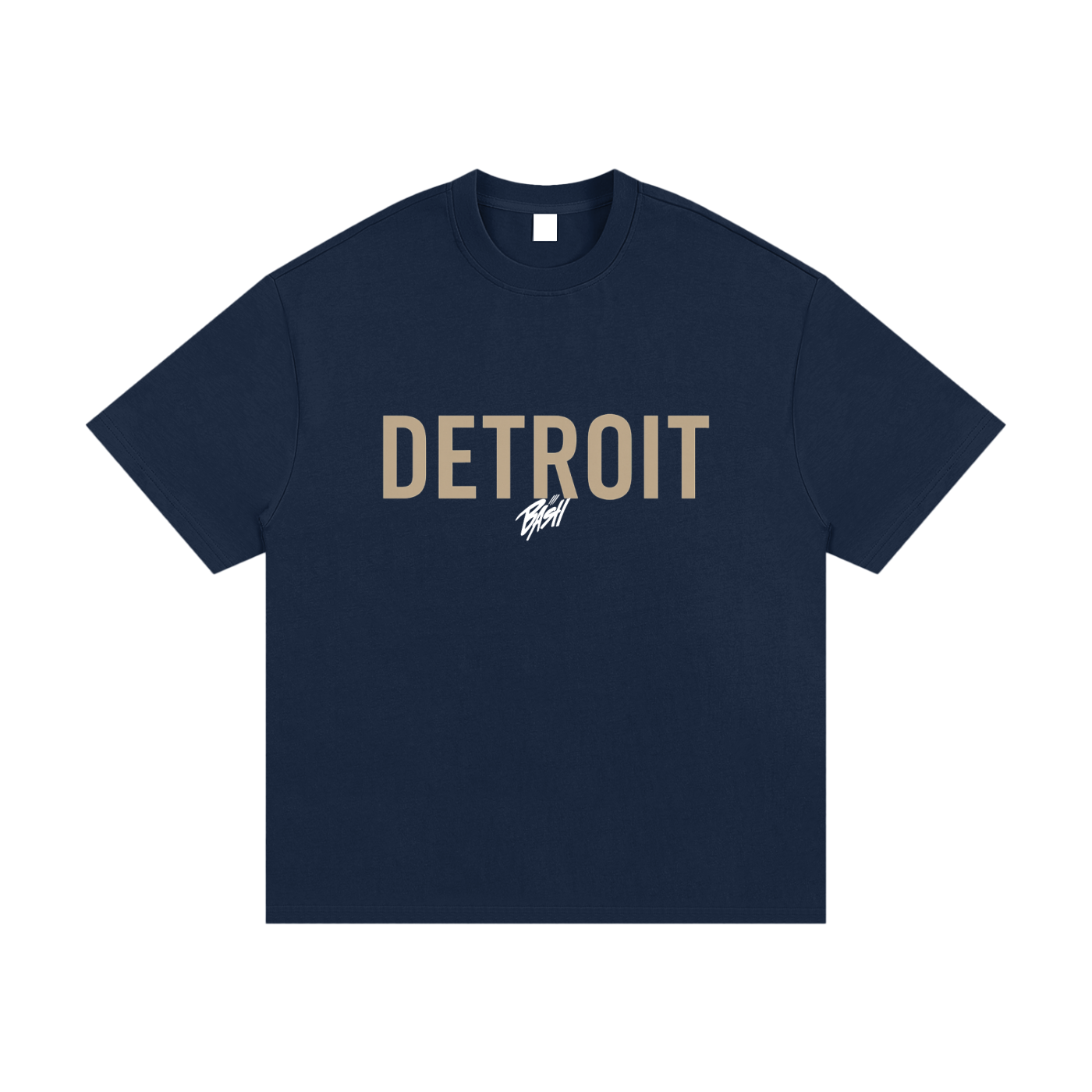 BASH CLLXXN heavyweight t-shirt featuring original hand drawn doodle art by Detroit teen founder, intricate comic book inspired streetwear design on dark cotton tee