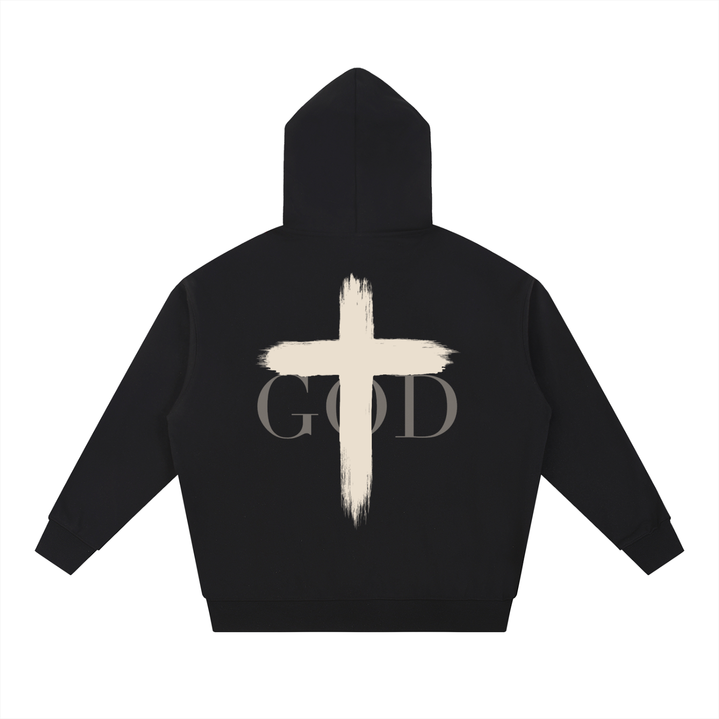BASH CLLXXN FAITH Cross Hoodie featuring intricate hand drawn doodle art cross graphic on a 430gsm heavyweight unisex hoodie, original streetwear design by teen artist from Detroit