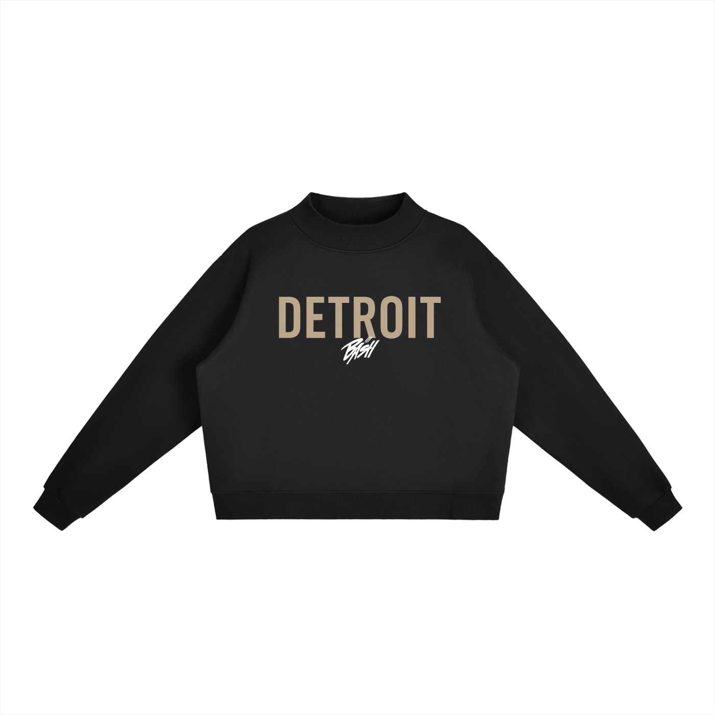 Womens Detroit Fleece Mock-Neck Crew Sweatshirt (Blank Back)