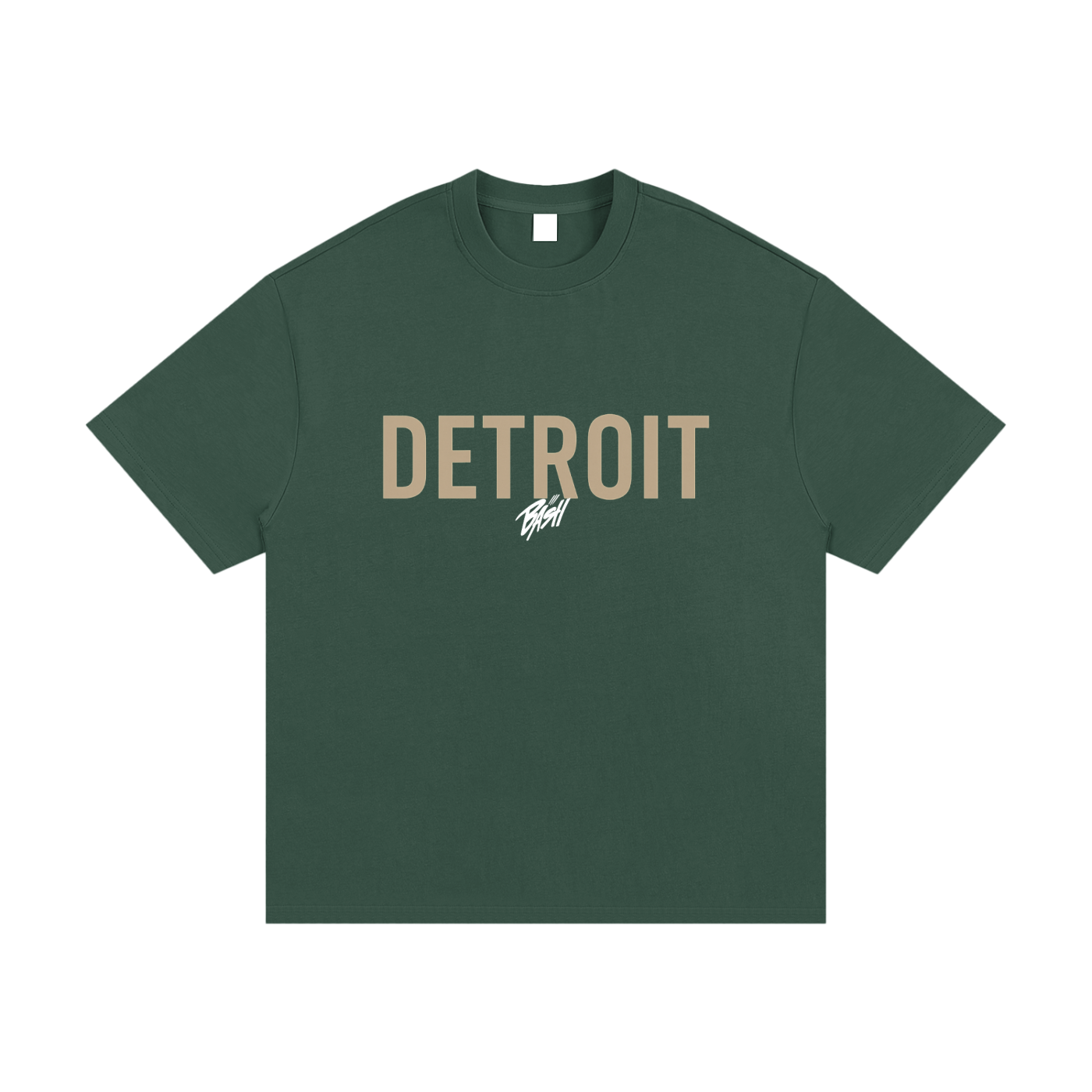 BASH CLLXXN heavyweight t-shirt featuring original hand drawn doodle art by Detroit teen founder, intricate comic book inspired streetwear design on dark cotton tee