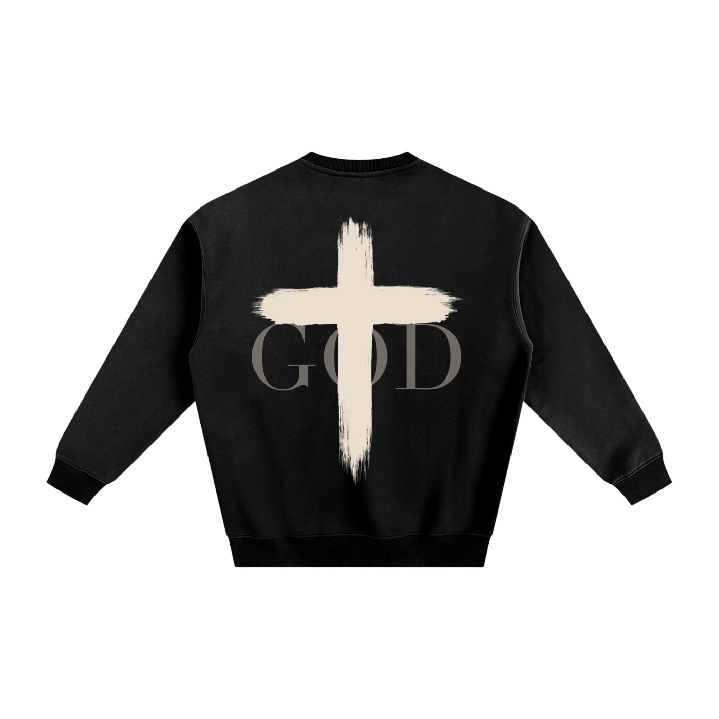 FAITH Cross Doodle Art Fleece Sweatshirt by BASH CLLXXN featuring hand drawn intricate cross graphic streetwear design by teen founder