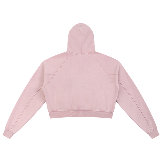 Womens BASH Snow Washed Cropped Hoodie