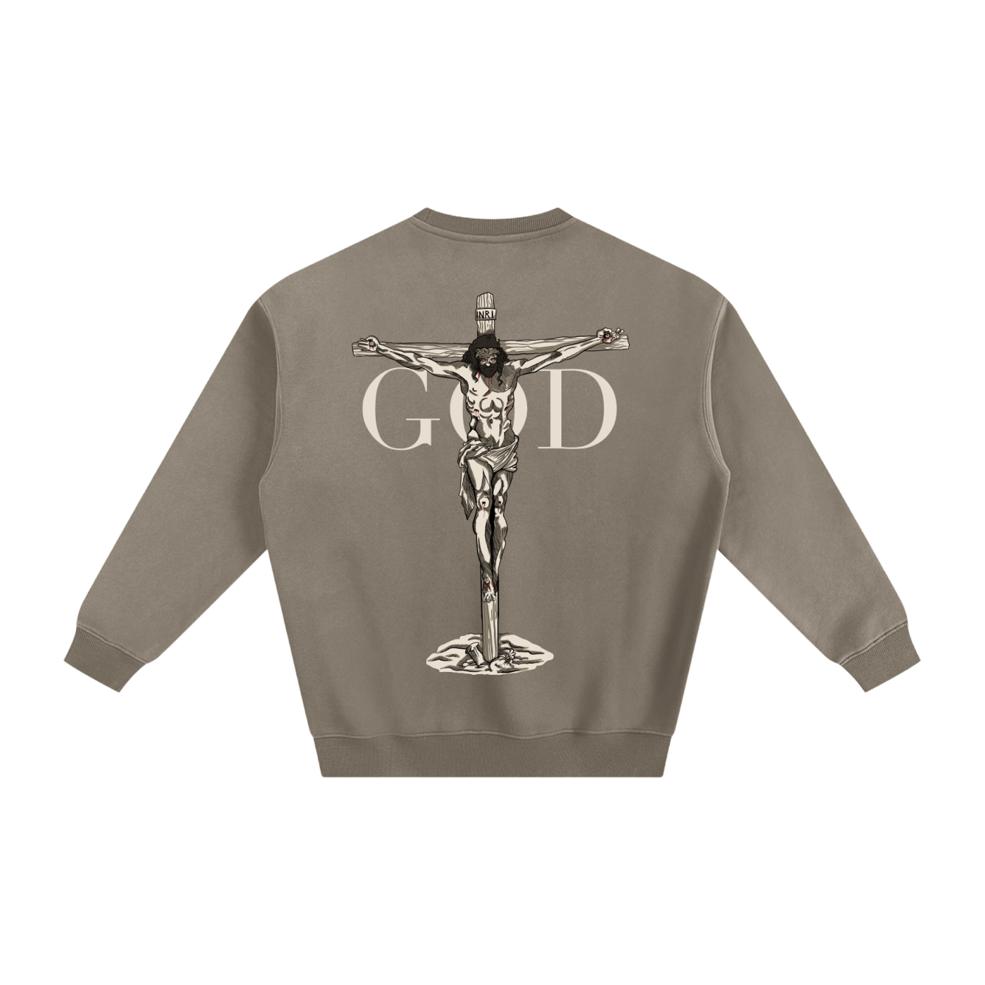 BASH CLLXXN FAITH Fleece Sweatshirt featuring intricate hand drawn doodle art with a bold Jesus graphic, designed by teen streetwear artist and brand founder
