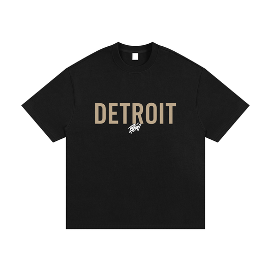 BASH CLLXXN heavyweight t-shirt featuring original hand drawn doodle art by Detroit teen founder, intricate comic book inspired streetwear design on dark cotton tee