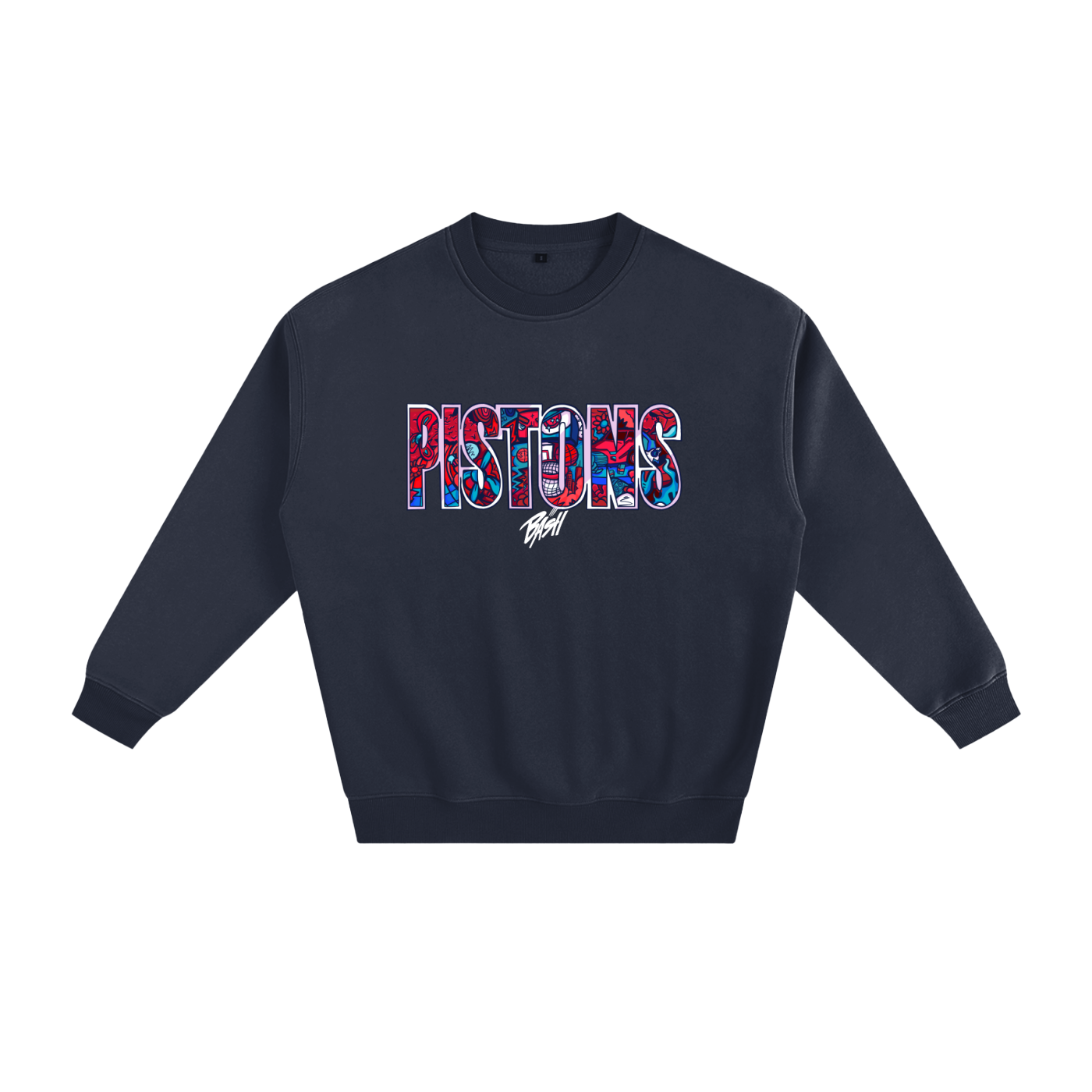 Mens Pistons Fleeced Sweatshirt