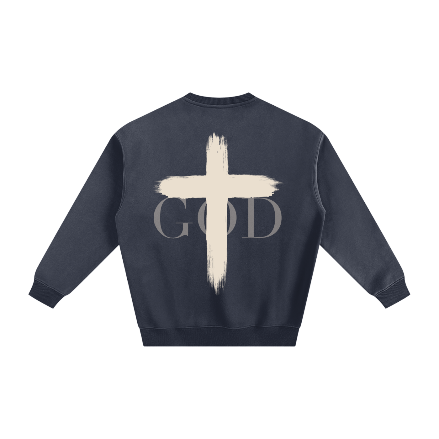FAITH Cross Doodle Art Fleece Sweatshirt by BASH CLLXXN featuring hand drawn intricate cross graphic streetwear design by teen founder