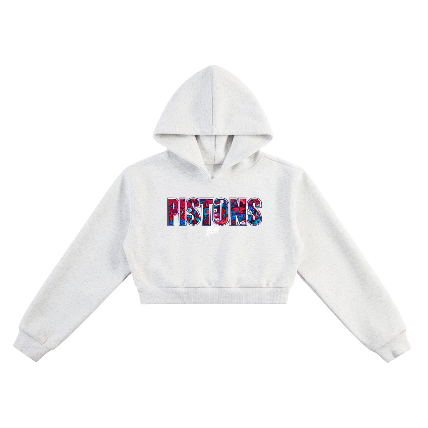 Womens Pistons Cropped Hoodie
