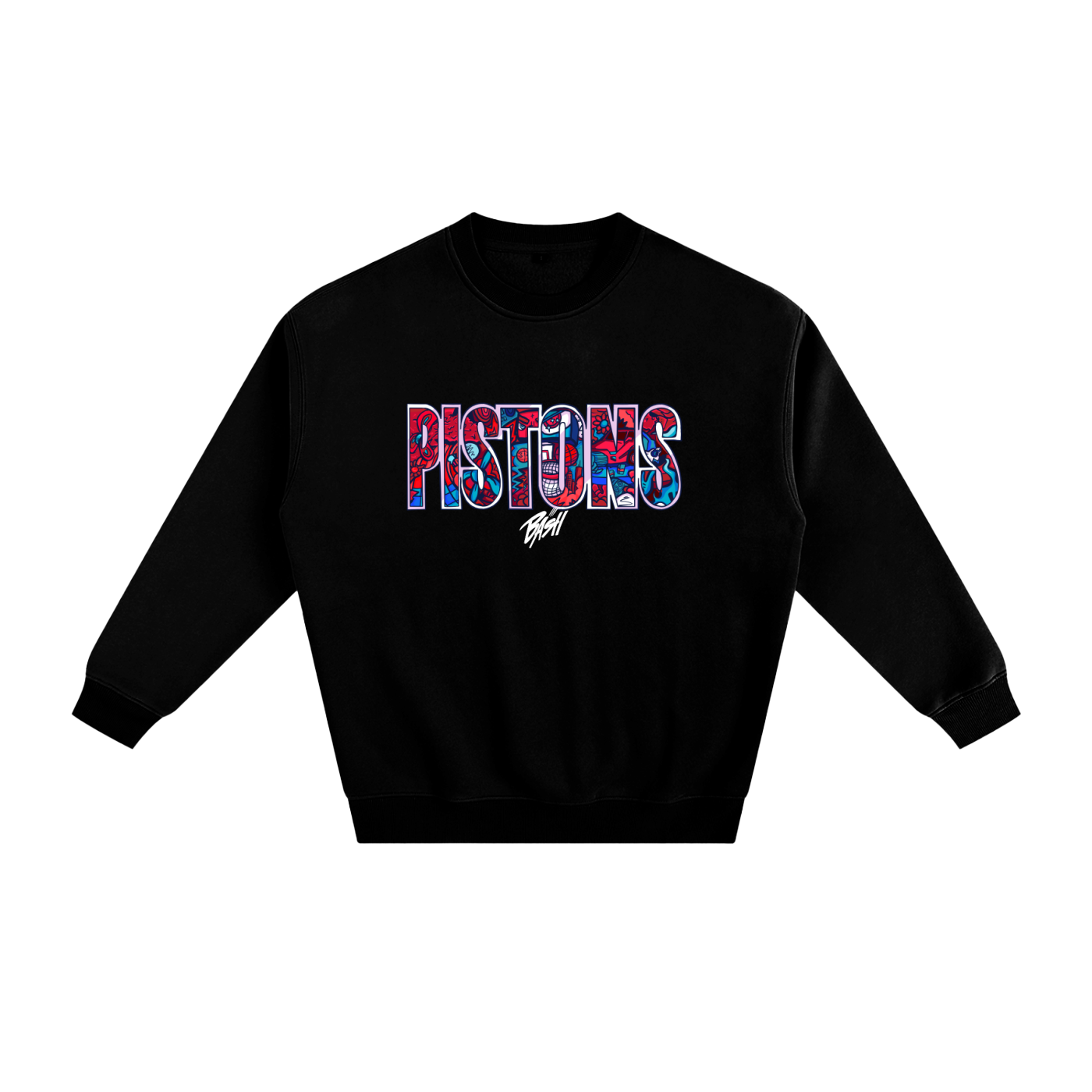 Mens Pistons Fleeced Sweatshirt