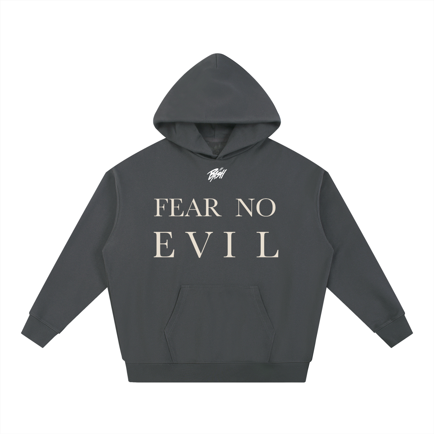 BASH CLLXXN FAITH Heavyweight Hoodie featuring original hand drawn doodle art by teen streetwear founder, intricate linework graphic on premium dark hoodie